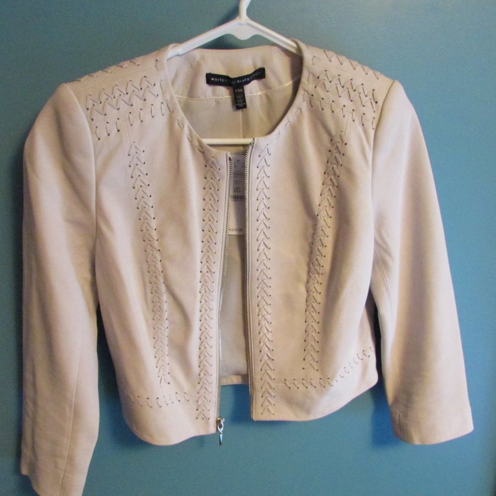 WHBM  Leather Jacket off white XXS - Picture 8 of 9